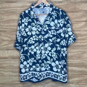 Vintage Quicksilver Surf Hawaiian Button-up Shirt Size: XL